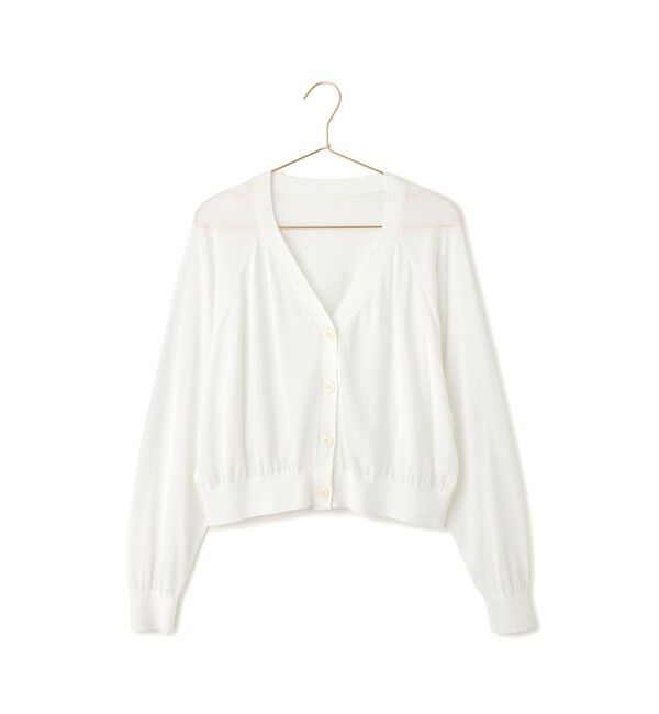 Rope&rsquo;Picnic「シャーベットニット ショート丈Vネックカーディガン/UVケア・接触冷感」|カーディガン|