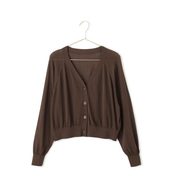 Rope&rsquo;Picnic「シャーベットニット ショート丈Vネックカーディガン/UVケア・接触冷感」|カーディガン|