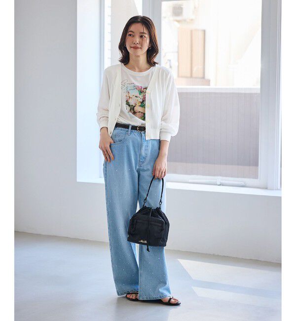 Rope&rsquo;Picnic「シャーベットニット ショート丈Vネックカーディガン/UVケア・接触冷感」|カーディガン|