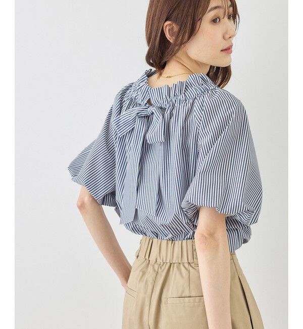 Rope&rsquo;Picnic「前後2WAYギャザーリボンデザインシャツ/UVケア・接触冷感・リンクコーデ」|シャツ・ブラウス|