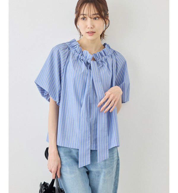 Rope&rsquo;Picnic「前後2WAYギャザーリボンデザインシャツ/UVケア・接触冷感・リンクコーデ」|シャツ・ブラウス|