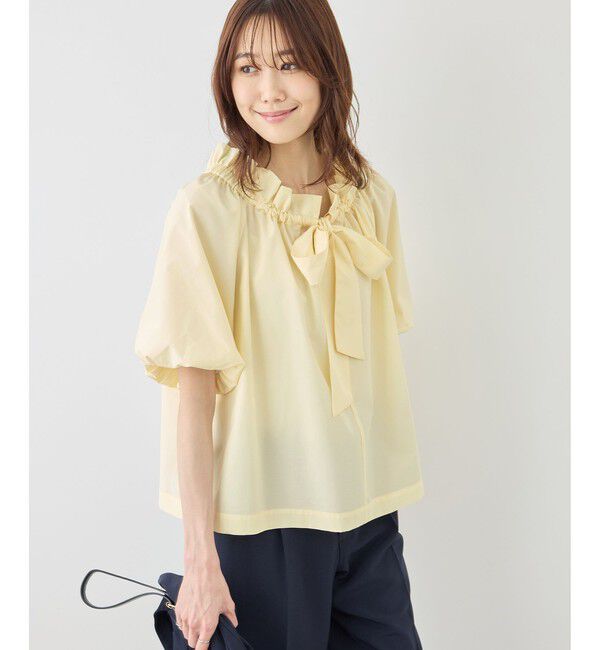 Rope&rsquo;Picnic「前後2WAYギャザーリボンデザインシャツ/UVケア・接触冷感・リンクコーデ」|シャツ・ブラウス|