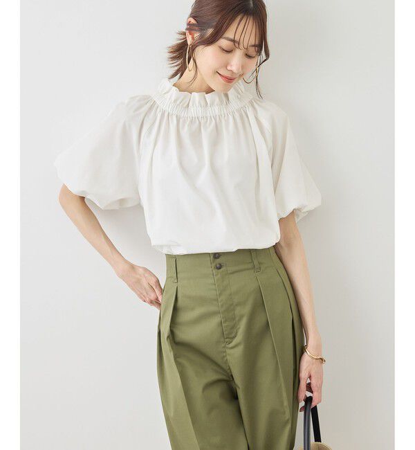 Rope&rsquo;Picnic「前後2WAYギャザーリボンデザインシャツ/UVケア・接触冷感・リンクコーデ」|シャツ・ブラウス|