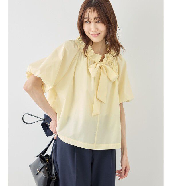 Rope&rsquo;Picnic「前後2WAYギャザーリボンデザインシャツ/UVケア・接触冷感・リンクコーデ」|シャツ・ブラウス|