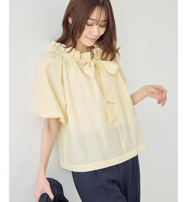 Rope&rsquo;Picnic「前後2WAYギャザーリボンデザインシャツ/UVケア・接触冷感・リンクコーデ」|シャツ・ブラウス|