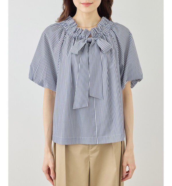 Rope&rsquo;Picnic「前後2WAYギャザーリボンデザインシャツ/UVケア・接触冷感・リンクコーデ」|シャツ・ブラウス|