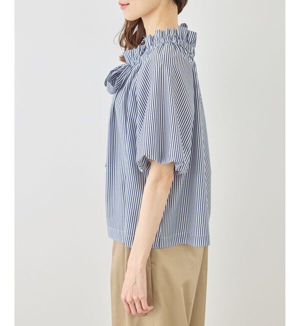 Rope&rsquo;Picnic「前後2WAYギャザーリボンデザインシャツ/UVケア・接触冷感・リンクコーデ」|シャツ・ブラウス|