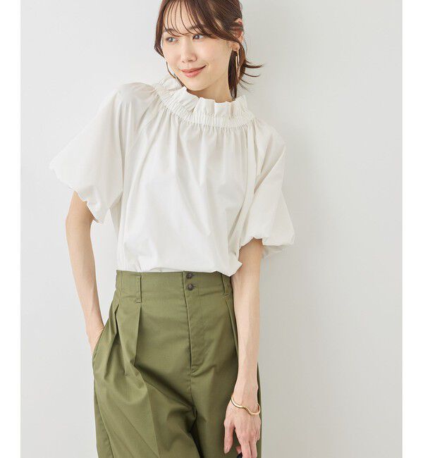 Rope&rsquo;Picnic「前後2WAYギャザーリボンデザインシャツ/UVケア・接触冷感・リンクコーデ」|シャツ・ブラウス|
