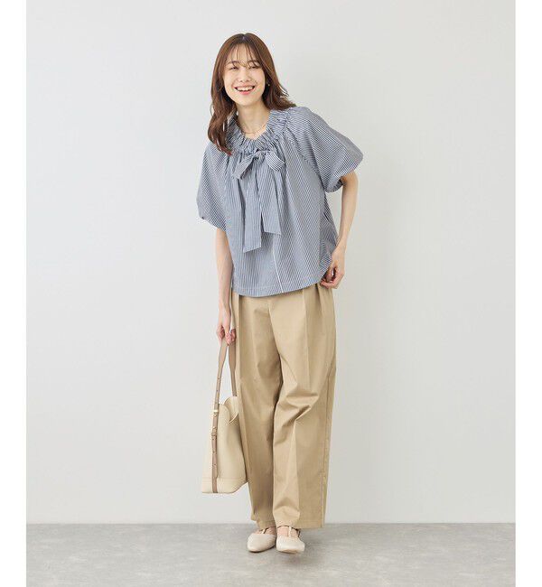 Rope&rsquo;Picnic「前後2WAYギャザーリボンデザインシャツ/UVケア・接触冷感・リンクコーデ」|シャツ・ブラウス|