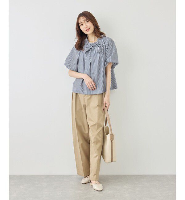 Rope&rsquo;Picnic「前後2WAYギャザーリボンデザインシャツ/UVケア・接触冷感・リンクコーデ」|シャツ・ブラウス|