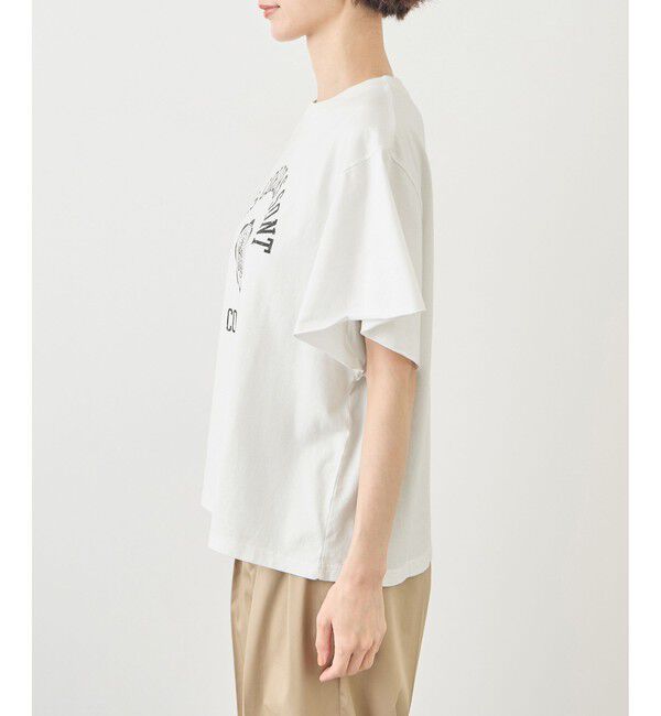 Rope&rsquo;Picnic「カレッジロゴプリントフレアスリーブピグメントTシャツ/リンクコーデ」|Tシャツ・カットソー|