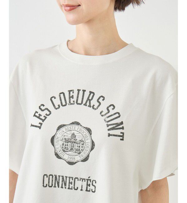 Rope&rsquo;Picnic「カレッジロゴプリントフレアスリーブピグメントTシャツ/リンクコーデ」|Tシャツ・カットソー|