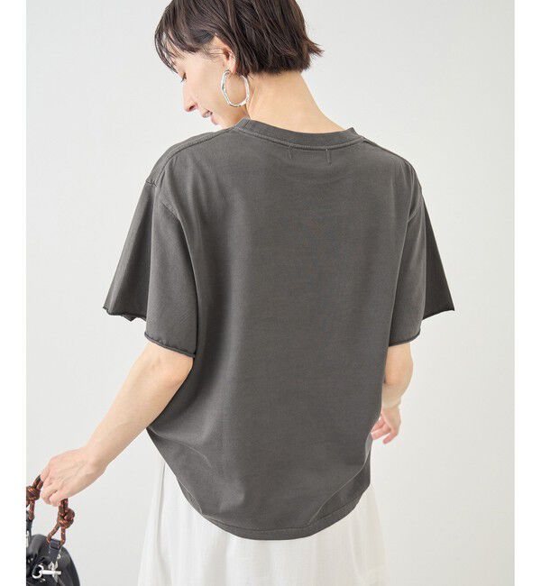 Rope&rsquo;Picnic「カレッジロゴプリントフレアスリーブピグメントTシャツ/リンクコーデ」|Tシャツ・カットソー|