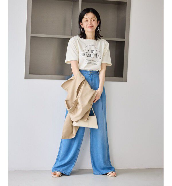 Rope&rsquo;Picnic「オーバーサイズロゴプリントTシャツ/UVカット・接触冷感・汗染み防止」|Tシャツ・カットソー|