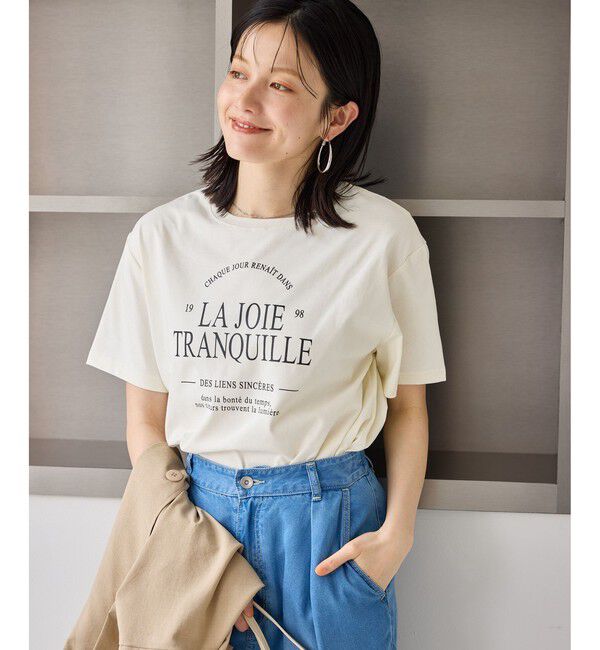 Rope&rsquo;Picnic「オーバーサイズロゴプリントTシャツ/UVカット・接触冷感・汗染み防止」|Tシャツ・カットソー|