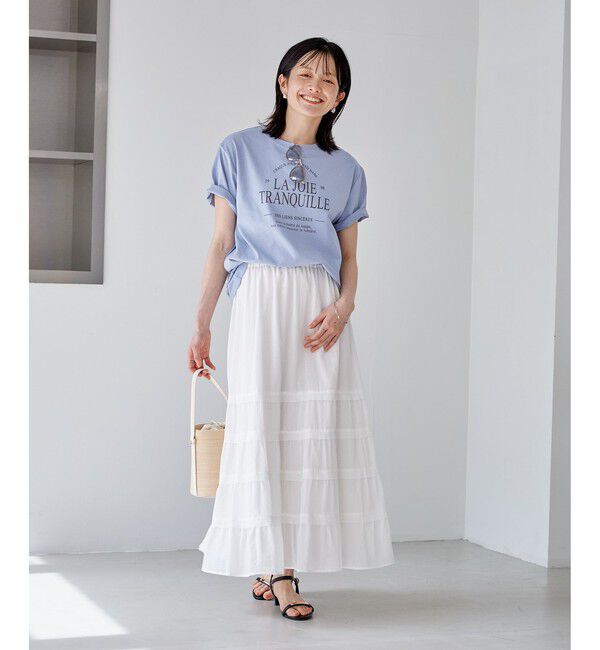 Rope&rsquo;Picnic「オーバーサイズロゴプリントTシャツ/UVカット・接触冷感・汗染み防止」|Tシャツ・カットソー|