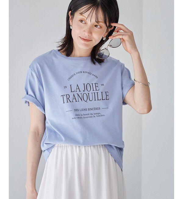 Rope&rsquo;Picnic「オーバーサイズロゴプリントTシャツ/UVカット・接触冷感・汗染み防止」|Tシャツ・カットソー|