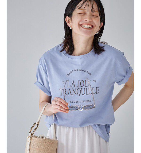 Rope&rsquo;Picnic「オーバーサイズロゴプリントTシャツ/UVカット・接触冷感・汗染み防止」|Tシャツ・カットソー|