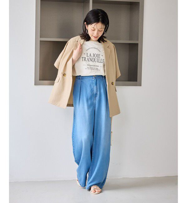 Rope&rsquo;Picnic「オーバーサイズロゴプリントTシャツ/UVカット・接触冷感・汗染み防止」|Tシャツ・カットソー|