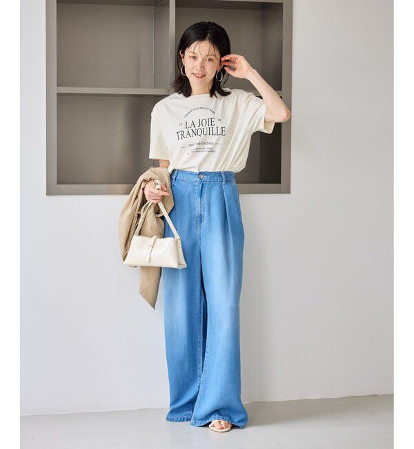 Rope&rsquo;Picnic「オーバーサイズロゴプリントTシャツ/UVカット・接触冷感・汗染み防止」|Tシャツ・カットソー|