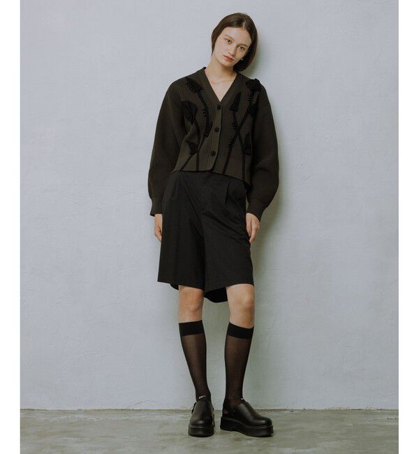 ADAM ET ROPE'「【サステナブル】ソリッド＆ストライプハーフパンツ」|チノ|