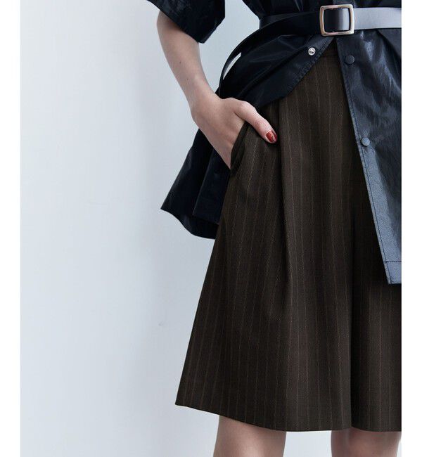 ADAM ET ROPE'「【サステナブル】ソリッド＆ストライプハーフパンツ」|チノ|