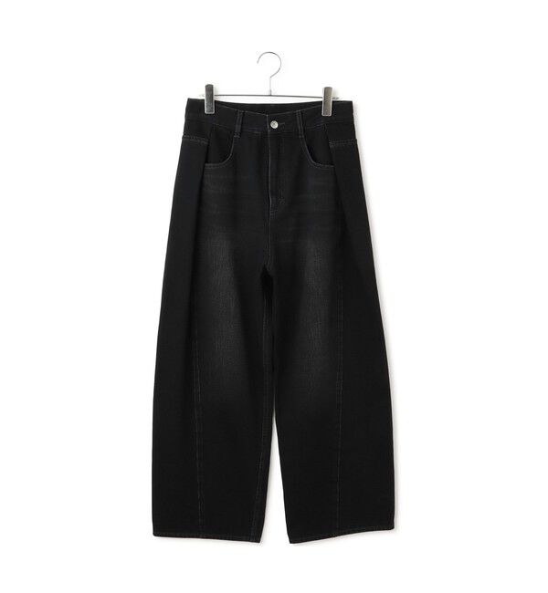 ADAM ET ROPE'「【WEB限定】・【サステナブル】タックディティールワイドデニムワイドパンツ」|デニム|
