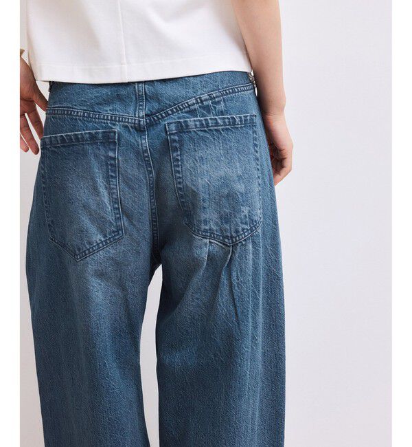 ADAM ET ROPE'「【WEB限定】・【サステナブル】タックディティールワイドデニムワイドパンツ」|デニム|