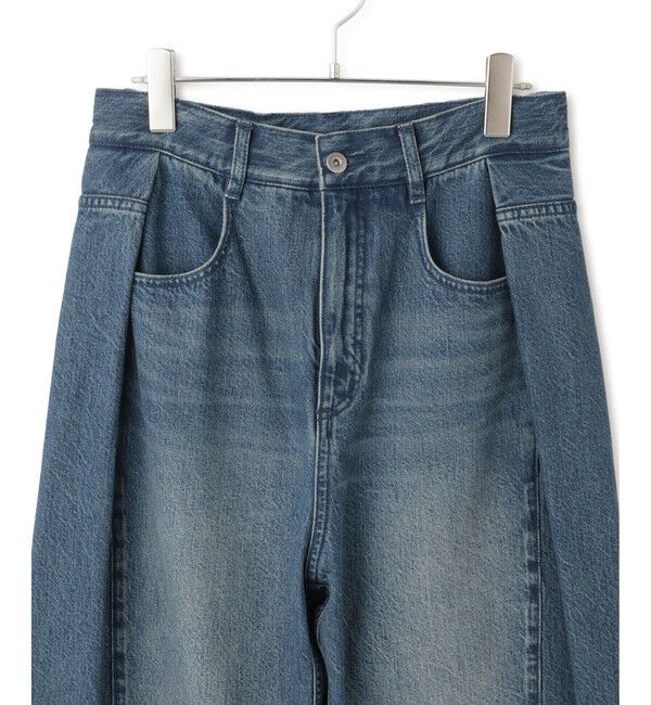 ADAM ET ROPE'「【WEB限定】・【サステナブル】タックディティールワイドデニムワイドパンツ」|デニム|