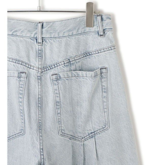 ADAM ET ROPE'「【WEB限定】・【サステナブル】タックディティールワイドデニムワイドパンツ」|デニム|