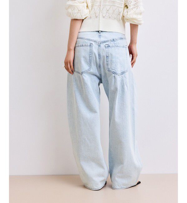 ADAM ET ROPE'「【WEB限定】・【サステナブル】タックディティールワイドデニムワイドパンツ」|デニム|