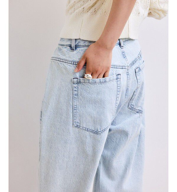 ADAM ET ROPE'「【WEB限定】・【サステナブル】タックディティールワイドデニムワイドパンツ」|デニム|