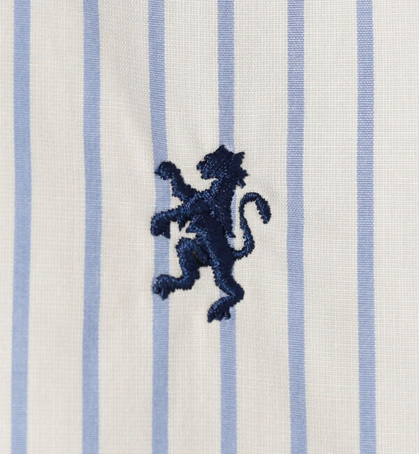 GYMPHLEX「Gymphlex | コットンポプリン ストライプ 長袖ギャザーシャツ MEN」|シャツ・ブラウス|