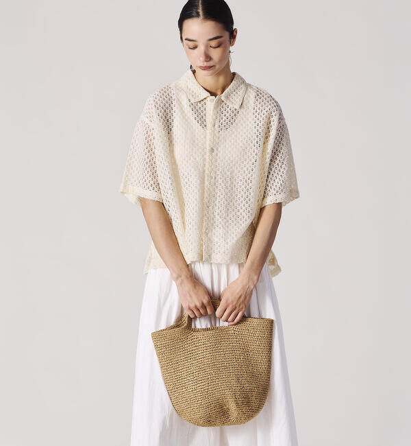  「INDIA INDUSTRY | ペーパーラフィア トートバッグ WOMEN」|トートバッグ|