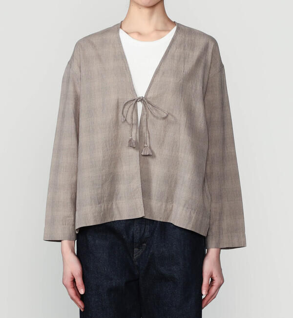  「INDIA INDUSTRY | ファインラインチェック カーディガンシャツ WOMEN」|シャツ・ブラウス|