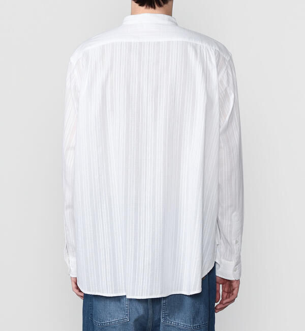  「INDIA INDUSTRY | コットンドビー バンドカラーシャツ MEN」|シャツ・ブラウス|