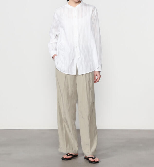  「INDIA INDUSTRY | コットンドビー バンドカラーシャツ WOMEN」|シャツ・ブラウス|