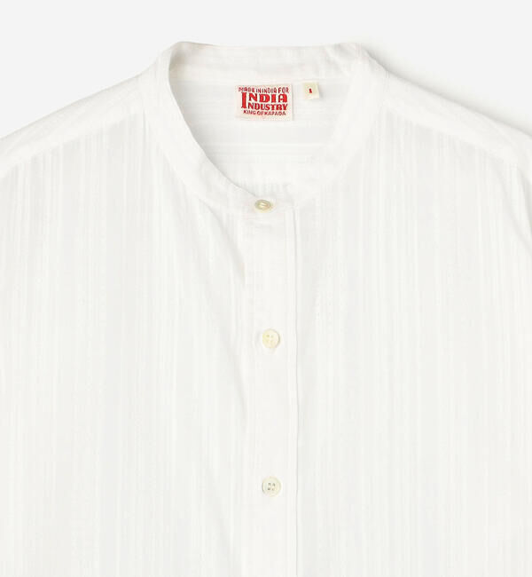  「INDIA INDUSTRY | コットンドビー バンドカラーシャツ WOMEN」|シャツ・ブラウス|