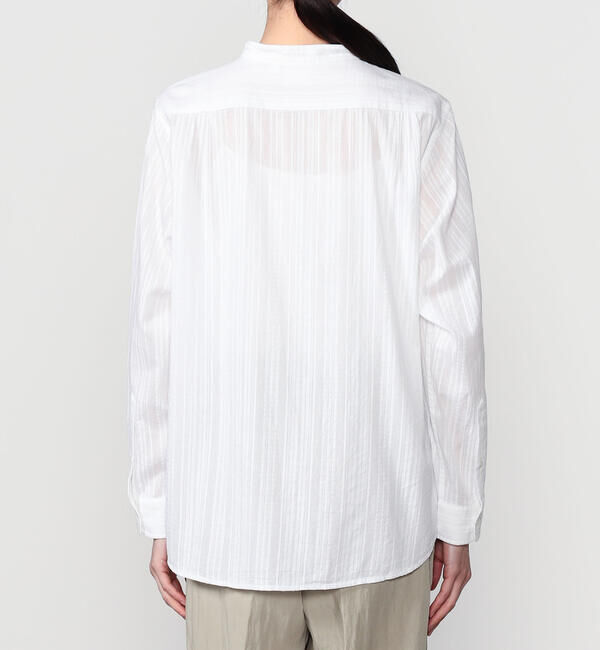  「INDIA INDUSTRY | コットンドビー バンドカラーシャツ WOMEN」|シャツ・ブラウス|