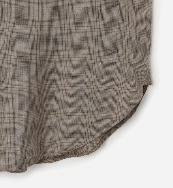  「INDIA INDUSTRY | ファインラインチェック バンドカラーシャツ WOMEN」|シャツ・ブラウス|