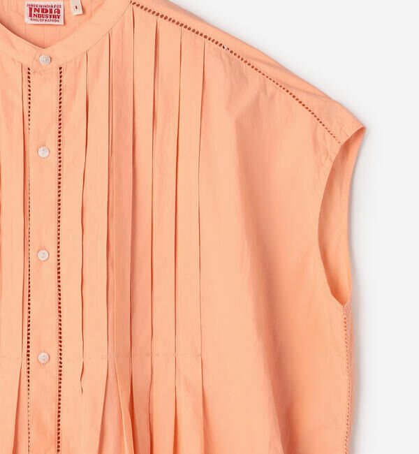  「INDIA INDUSTRY | コットンポプリン ピンタックシャツワンピース WOMEN」|ワンピース|