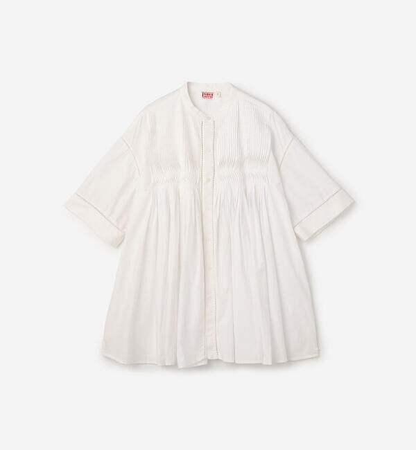  「INDIA INDUSTRY | コットンポプリン ピンタックシャツ WOMEN」|シャツ・ブラウス|