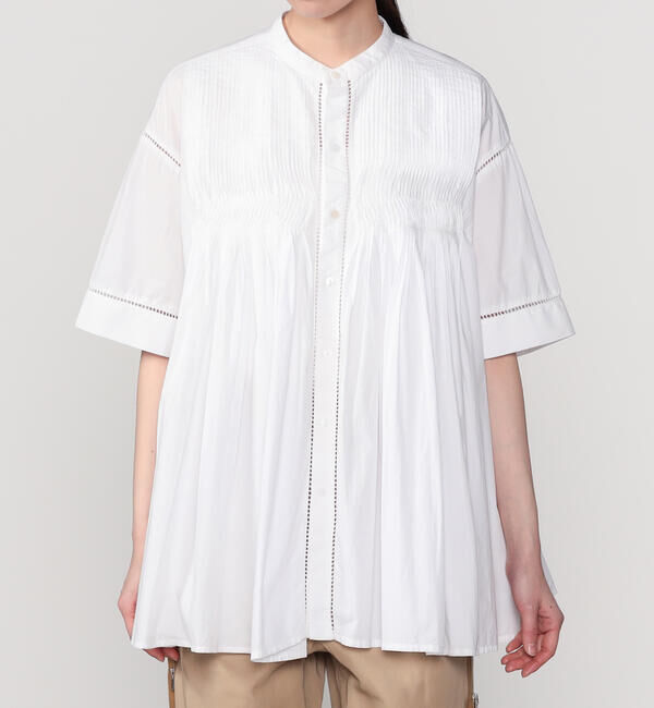  「INDIA INDUSTRY | コットンポプリン ピンタックシャツ WOMEN」|シャツ・ブラウス|