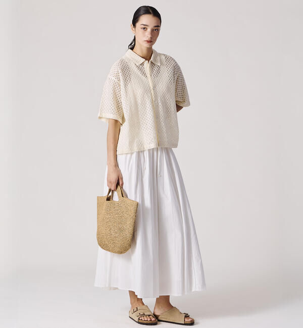  「INDIA INDUSTRY | フラワーレース 半袖シャツ WOMEN」|シャツ・ブラウス|