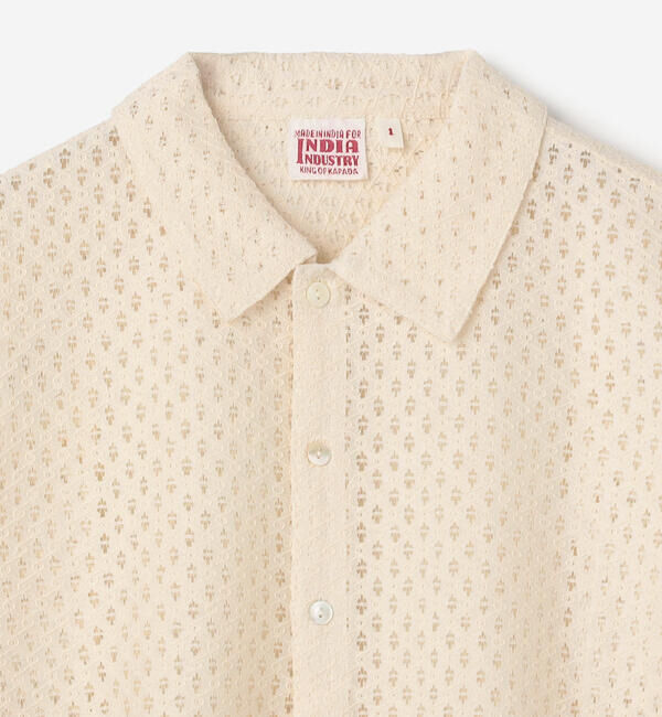  「INDIA INDUSTRY | フラワーレース 半袖シャツ WOMEN」|シャツ・ブラウス|