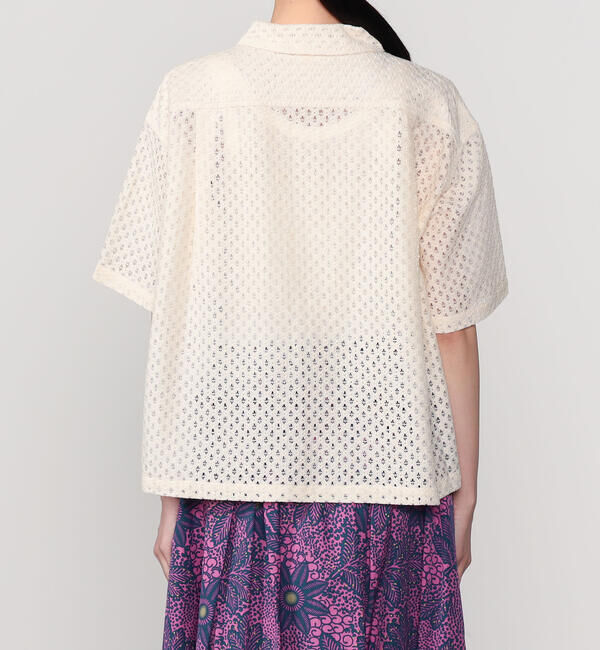  「INDIA INDUSTRY | フラワーレース 半袖シャツ WOMEN」|シャツ・ブラウス|