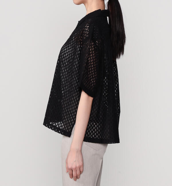  「INDIA INDUSTRY | フラワーレース 半袖シャツ WOMEN」|シャツ・ブラウス|