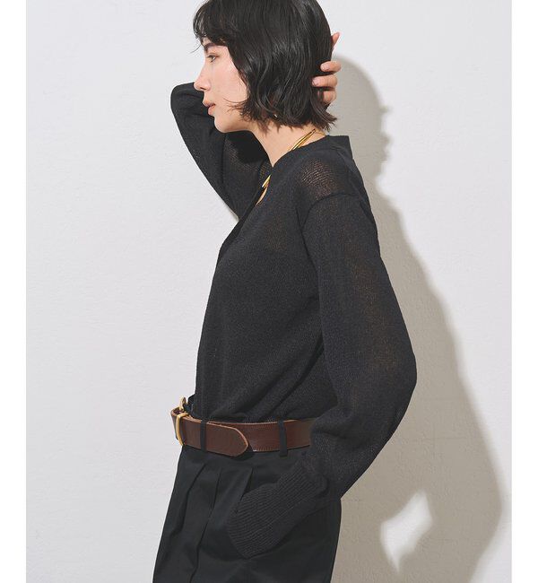  「Vネックペーパーヤーンカーディガン」|ニット・セーター|