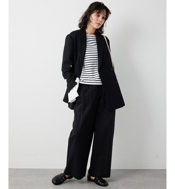  「リネンライクダブルテーラードジャケット」|テーラードジャケット|