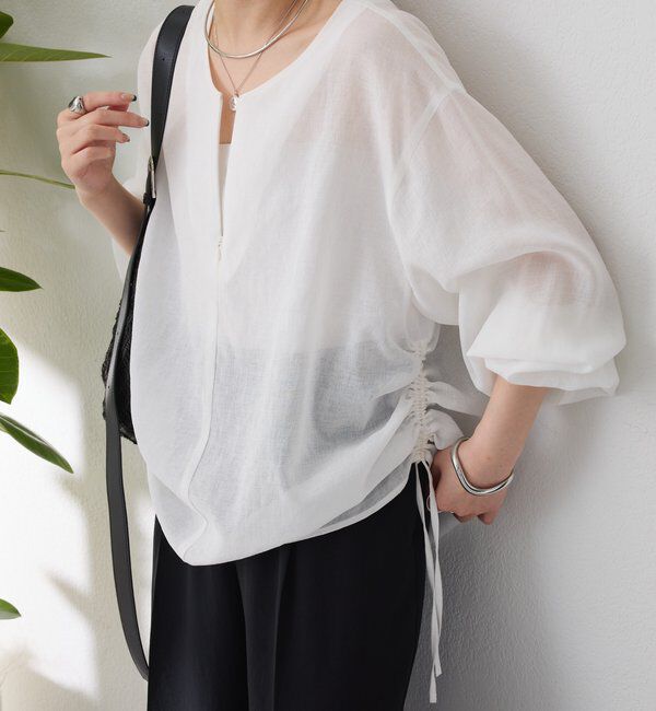  「《人気アイテム再販売！》ジップドロストブラウス」|シャツ・ブラウス|